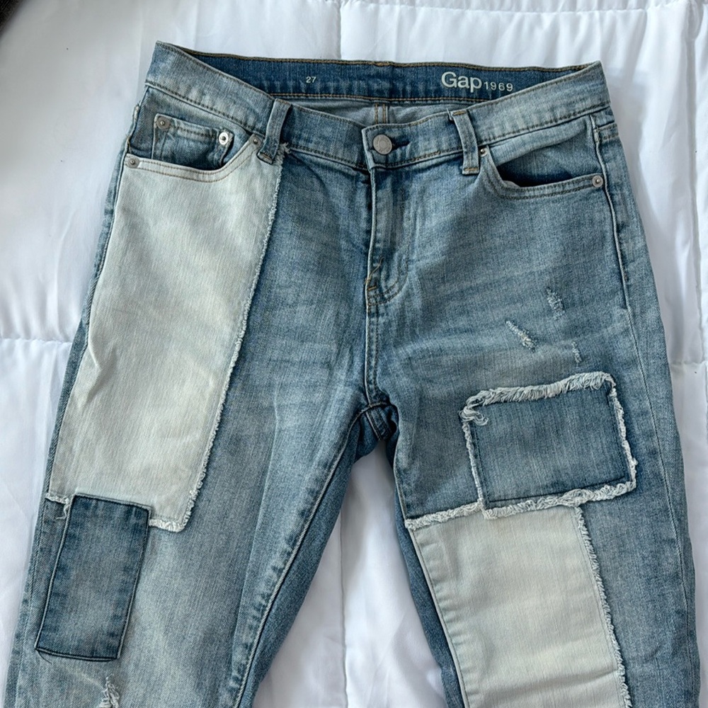 Gap patchwork ripped jeans